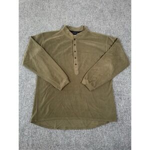 VTG 90s Montbell 1/4 Button Long Sleeve Fleece Mens Size XL Green Hiking Outdoor